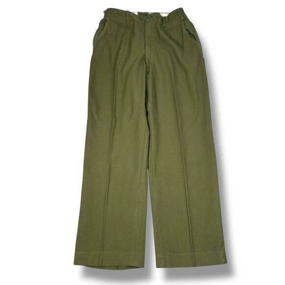 Vintage US Army M-1951 Wool Trousers Men’s Medium Green Military 1950s Pants - Picture 1 of 12